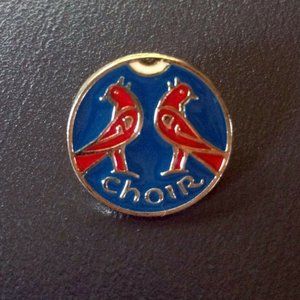 Vintage Choir Red Enamel Pin Varsity Letter Jacket